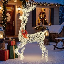Outdoor Christmas Reindeer Light Up Decoration Warm White LED Garden 5ft Large