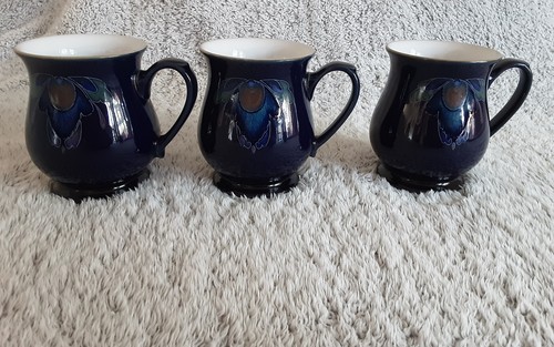 Denby baroque blue mugs - baroque,