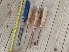 Chisels Vintage Woodworking Hand Tool  X 4 Carpentry
