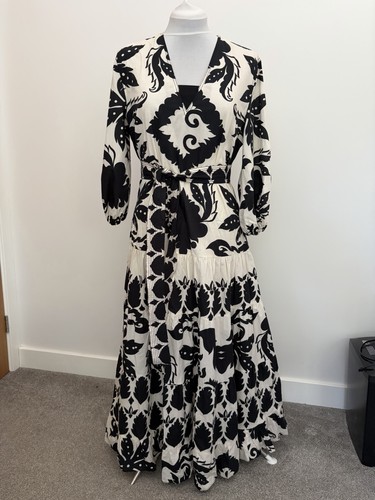 Zara black ecru cotton - cotton, tiered
