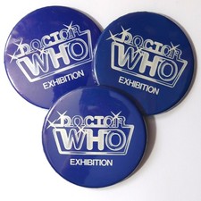 Job Lot of 1980s Doctor Who Blackpool / Longleat Exhibition Logo Badges