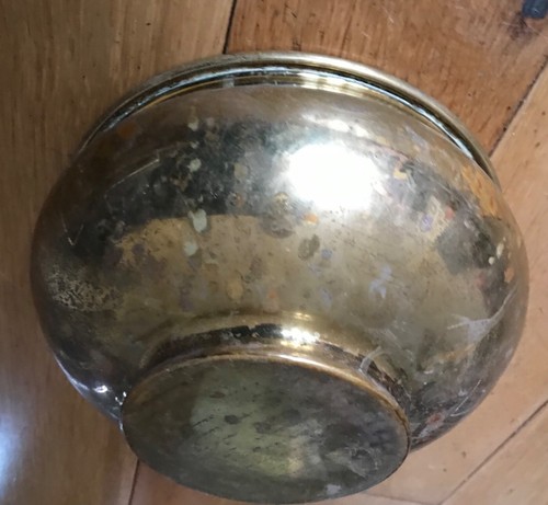 Vintage brass plant pot - plant,