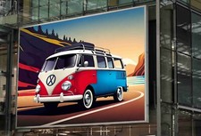 VW CAMPER VAN POSTER PRINT TRAVEL ART HIPPIE TRAVEL ROAD TRIP ABSTRACT A3 A4