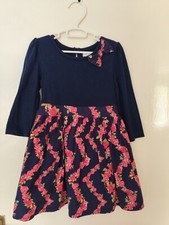 Maggie & Zoe Girls Navy Red Floral Print Dress Size 4-5 Years 110 Cm