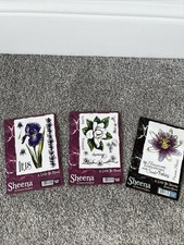 X3 Packs Of 16 Rubber Craft Stamps- In Styles Iris Magnolia And Passion Flower