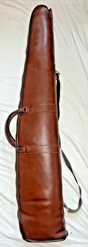 Brown leather shotgun slip - brown,
