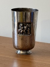 Antique Silver-Plated Vase –