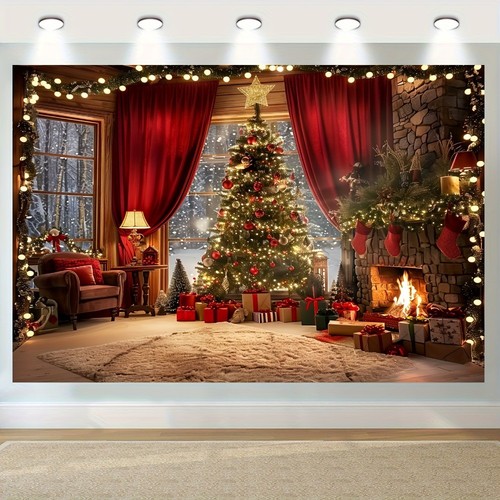 Christmas tree fireplace - christmas,