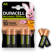 DURACELL AA LR6 Rechargeable Batteries 2500mAh NiMH 1.2v HR6 Pre Stay Charged