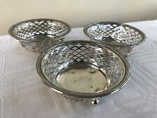 3 Solid Silver Bon Bon Dishes Adie Brothers Ltd Birmingham 1929