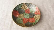Brass & Enamel Cloisonne Leaf Design Small Dish