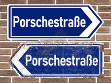 Porsche Porschestraße Metal Road Sign Vintage Retro Garage Sign Man Cave