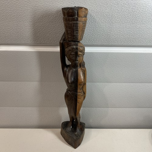 Carved wooden woman in - 20",