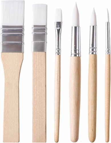 Pieces wooden paint brush - 6,
