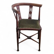 Antique inlaid mahogany corner bow back occasional / bedroom chair