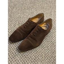 Santoni Brown Suede Oxford