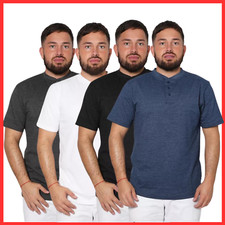 Mens short sleeve plain henley - sleeve,
