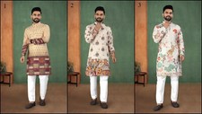 Heavy Rayon Designer Kurta, Wedding Wear Kurta Pajama Set For Men's 16-IN