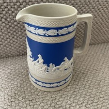Antique Copeland  Spode Blue Jug. English. Late  Victorian. 15 Cms tall 