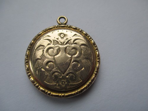Antique pendant disc gold - pendant,