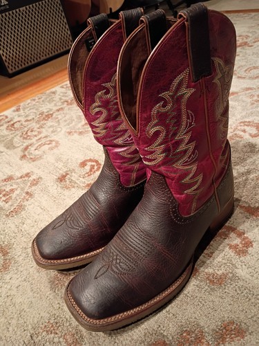 Double brown red leather - h,