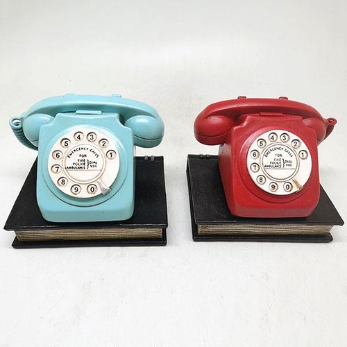 Retro telephone book ends - telephone,