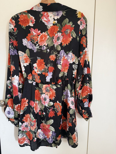 Zara black floral wrap - zara,