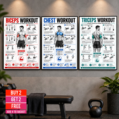 Gym workout poster upper body - gym,