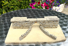 Ornamental real Yorkshire sandstone miniature bridge over river - home decor