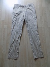 mens T.M.LEWIN CREAM SILK & LINEN BLEND DRESS PANTS SIZE 32"W 32"LEG NEW NO TAGS