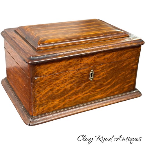 Antique tiger oak - gambling, box