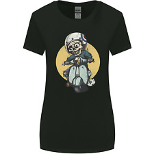 Mod Scooter Moped Skull Womens Wider Cut T-Shirt