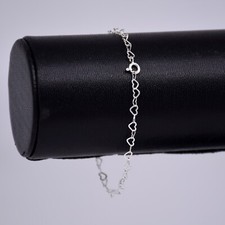 Genuine 925 Sterling Silver Link of Hearts Bracelet