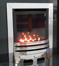 GAS FIRE CHROME SLIDE SIDE CONTROL INSET FULL DEPTH 4kw HIGH EFFICIENCY 86% BNIB