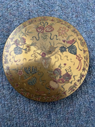 Vintage brass powder compact - brass,