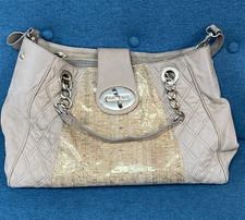 Russell &  Bromley Large Leather Shoulder Bag - bargin to grab grey & beige