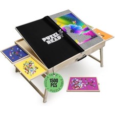 Puzzle Ready 1500-Piece Wooden Jigsaw Puzzle Table - 27" x 36" Foldable Portable