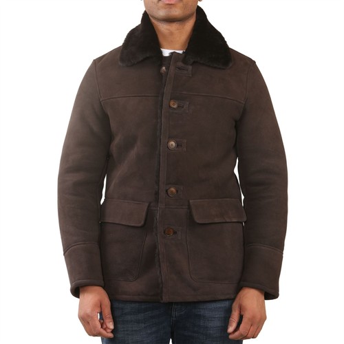 Men brown shearling - men's,