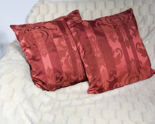 Vintage red jacquard cushion - jacquard,