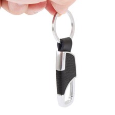 Men metal leather keychain - metal,