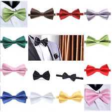 New Classic Satin Men Pre Tied Wedding Party Prom Fancy Plain Necktie Bow ties