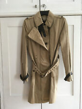 Burberry Prorsum Fitted Trench Coat Mac UK 10 Irridescent Buttermilk (RARE)