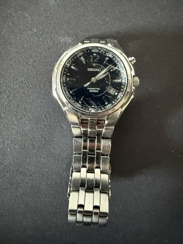 Seiko kinetic 5m62 black - seiko,
