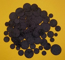 25 Black Felt Circles. Die Cut. Different Sizes. Felt Crafts, Embellishments. 