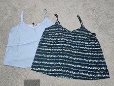 X2 Strappy Vest Tops Job Lot, Bundle Size 12 H&M Primark, Adjustable Straps