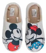 Womens Minnie Mouse Slippers Disney Slip On Mickey Mouse Mules Warm House Shoes 