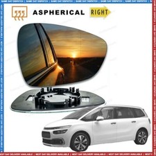 Right side mirror glass for Citroen Grand C4 Picasso 2013-2019 wide angle heated