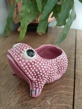 MCM Hobnail Frog Jean Roger Ceramic Planter Pottery Chipped Pink Rare