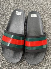 Authentic Gucci Men's Slide Sandal With Green And Red Web -Size 8.5 R.R.P £365