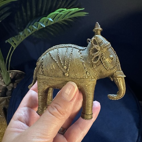 Indian dhokra brass elephant - dhokra,